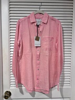 Lola River Malia Pink Clay Button Down Long Sleeve Shirt Women’s Small